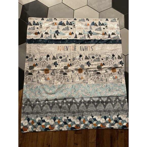 Handmade Other - Adventure Awaits Baby Comforter Crib Quilt & Changing Pad Cover Mountain Theme